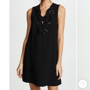 English Factory Black Lace Up Front Sleeveless Dress Size M